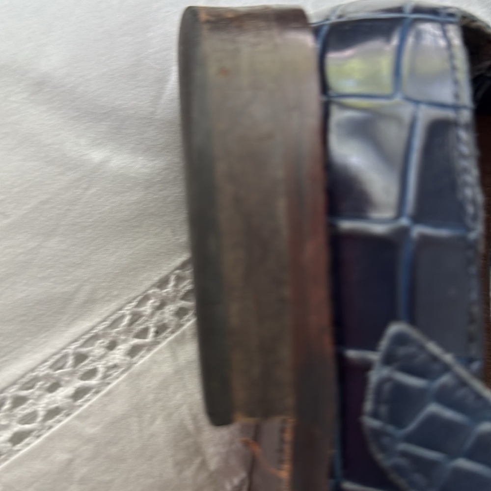 Stacy Adams Blue Crocodile Pattern Loafers - Picture 8 of 9